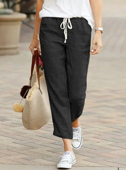 Casual Y2K Drawstring Elastic Waist Ankle Length Pants