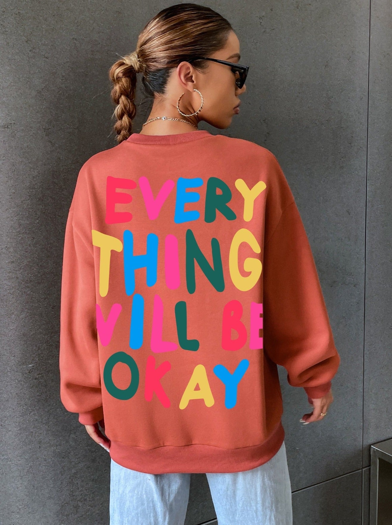 Lässiges Streetwear-Sweatshirt mit Buchstaben-Print