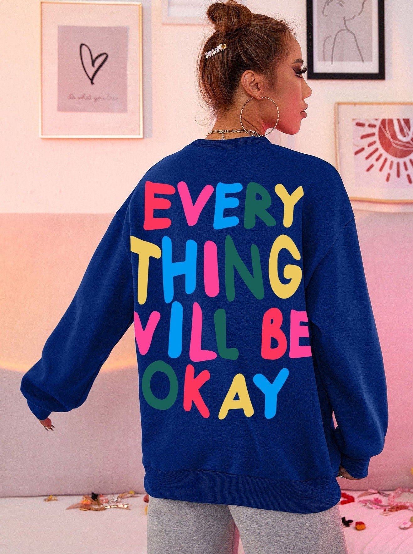 Lässiges Streetwear-Sweatshirt mit Buchstaben-Print