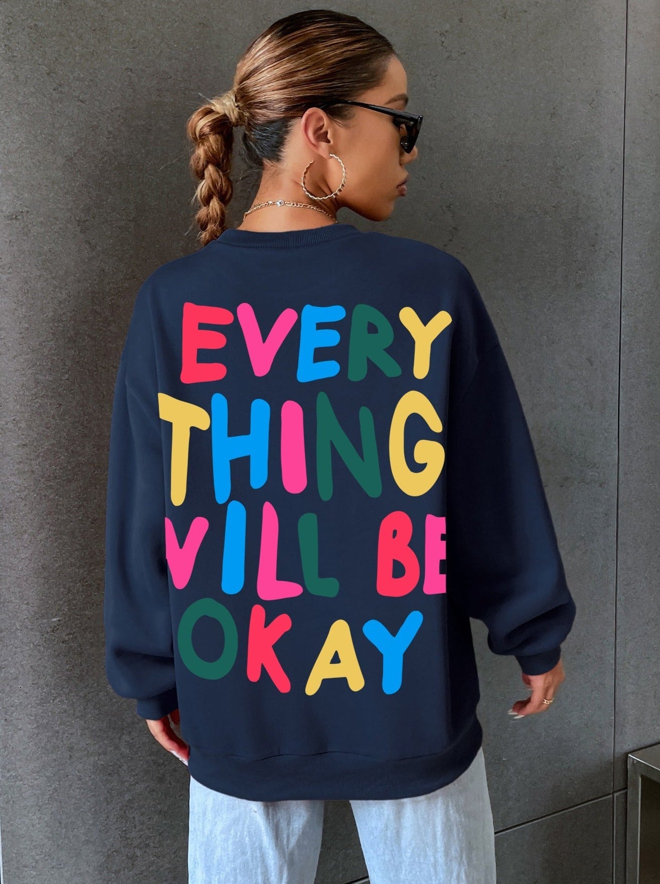 Lässiges Streetwear-Sweatshirt mit Buchstaben-Print