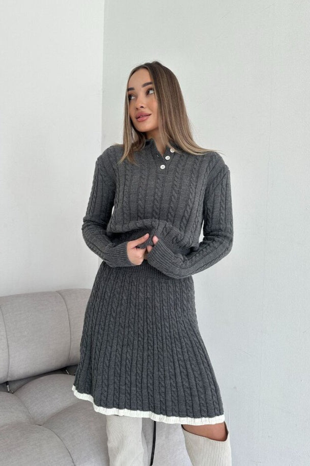 Chic Cable Knit Sweater Dress