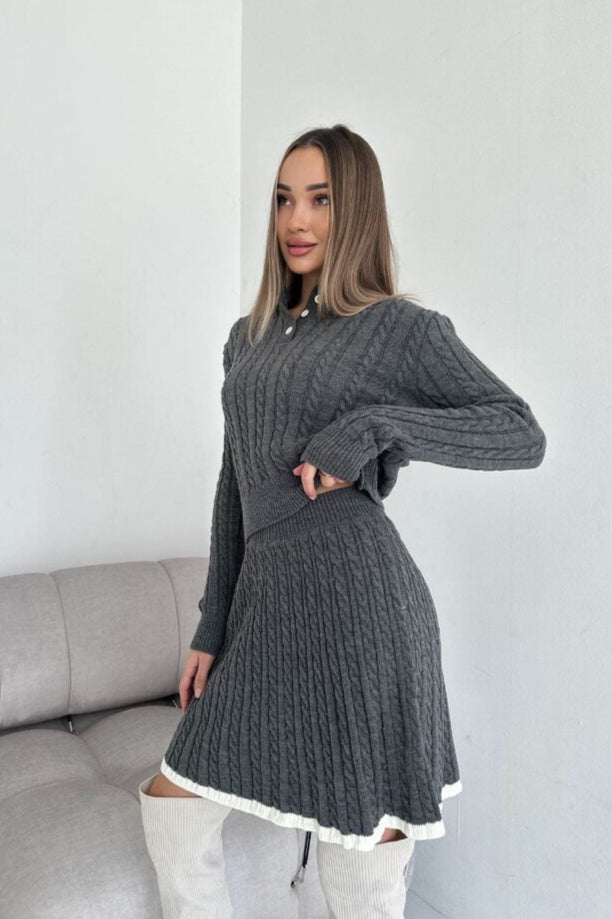 Chic Cable Knit Sweater Dress