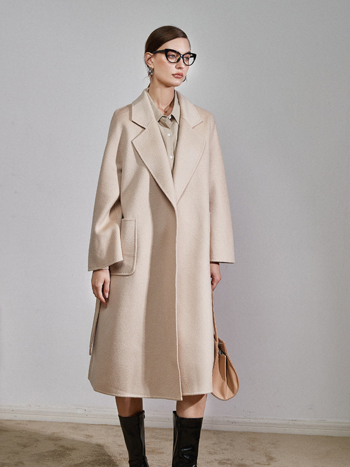 Damen Trenchcoat Mit Gürtel Lang Elegant Klassisch 