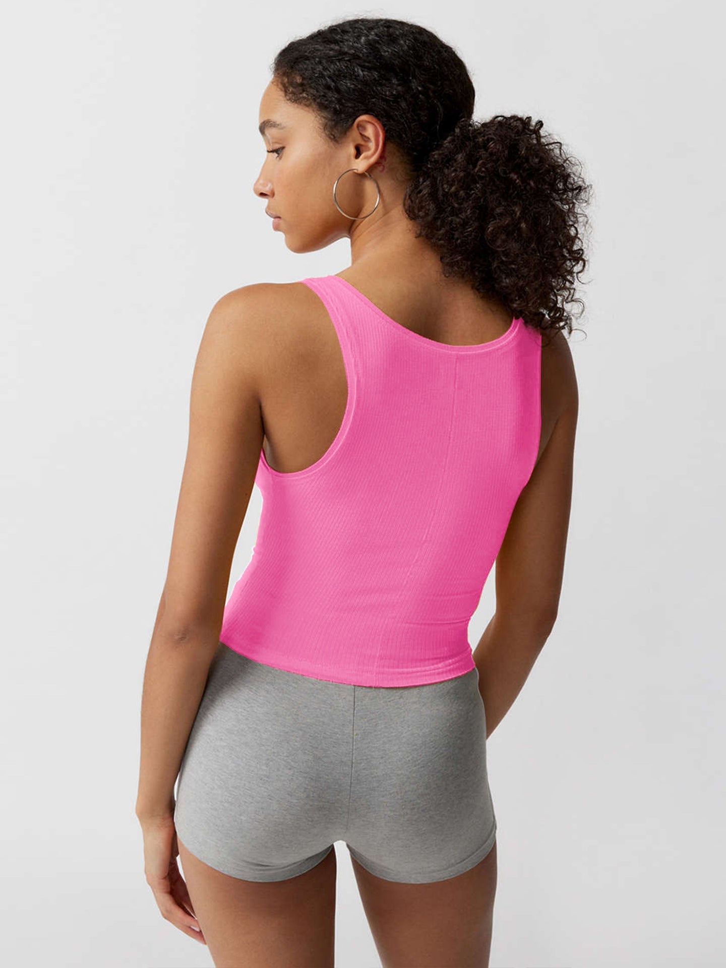 Elegantes, figurbetontes Crop-Top aus Strick in Rosa 