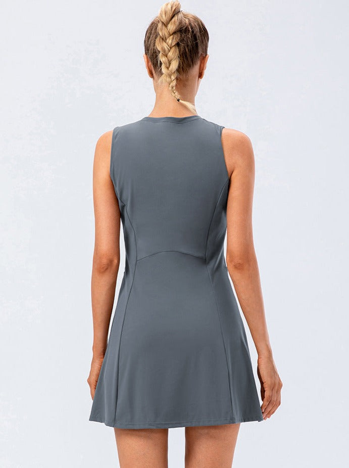 Gray Ladies Casual One Piece Tennis Dress