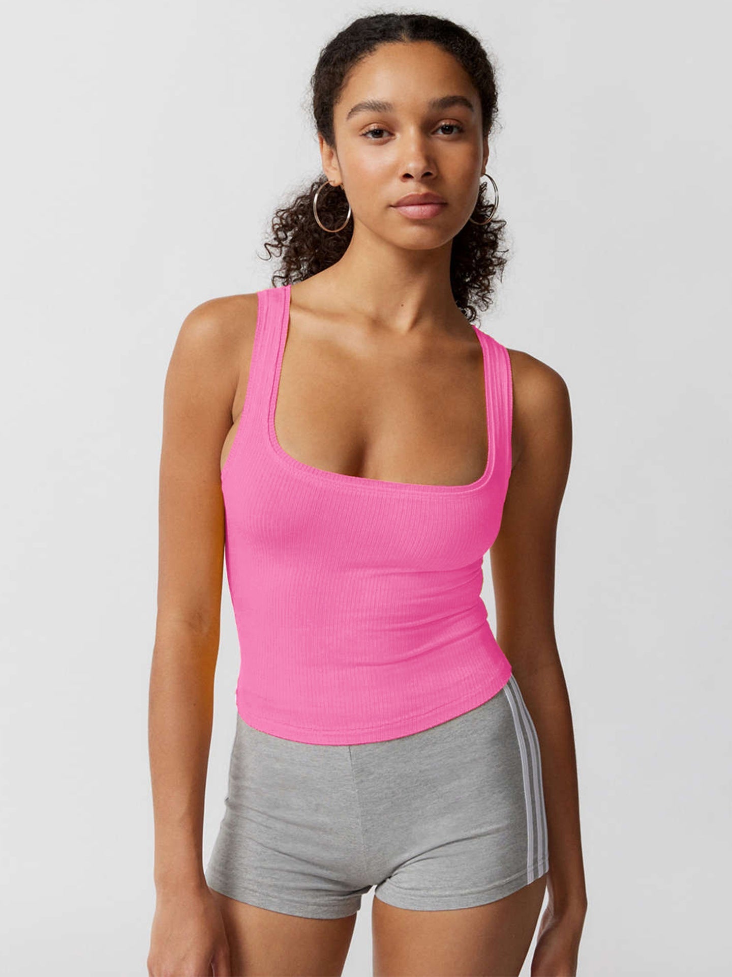 Elegantes, figurbetontes Crop-Top aus Strick in Rosa 