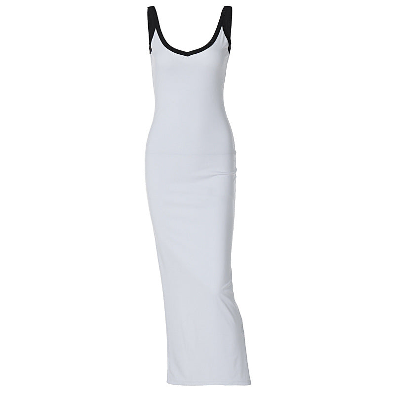 Elegant Curve Enhancing Deep Neck Sleeveless Bodycon Dress