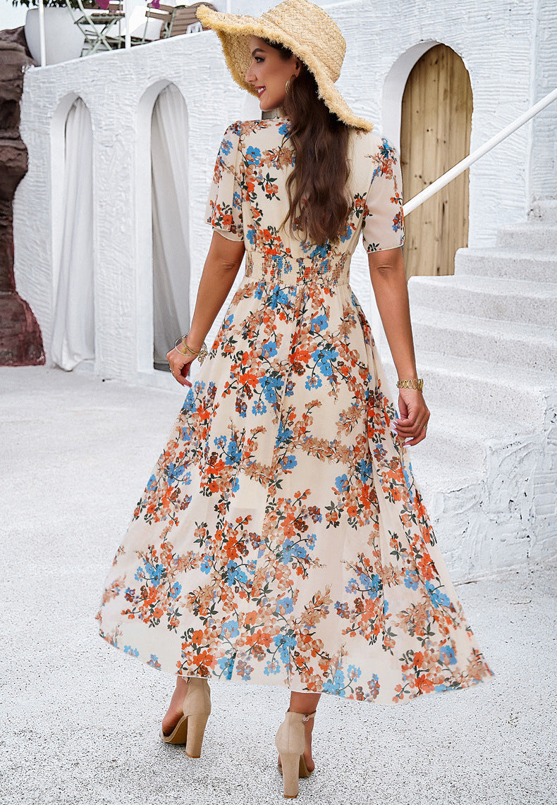 Floral Printed V-Neck Sundress