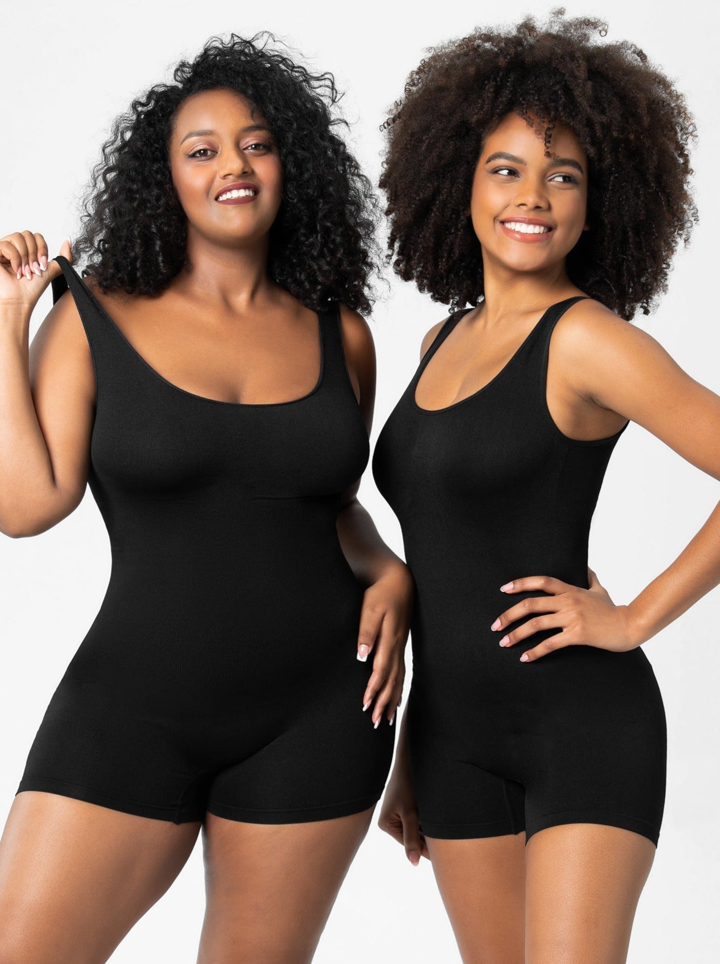 Black Tummy Control Romper Bodysuit