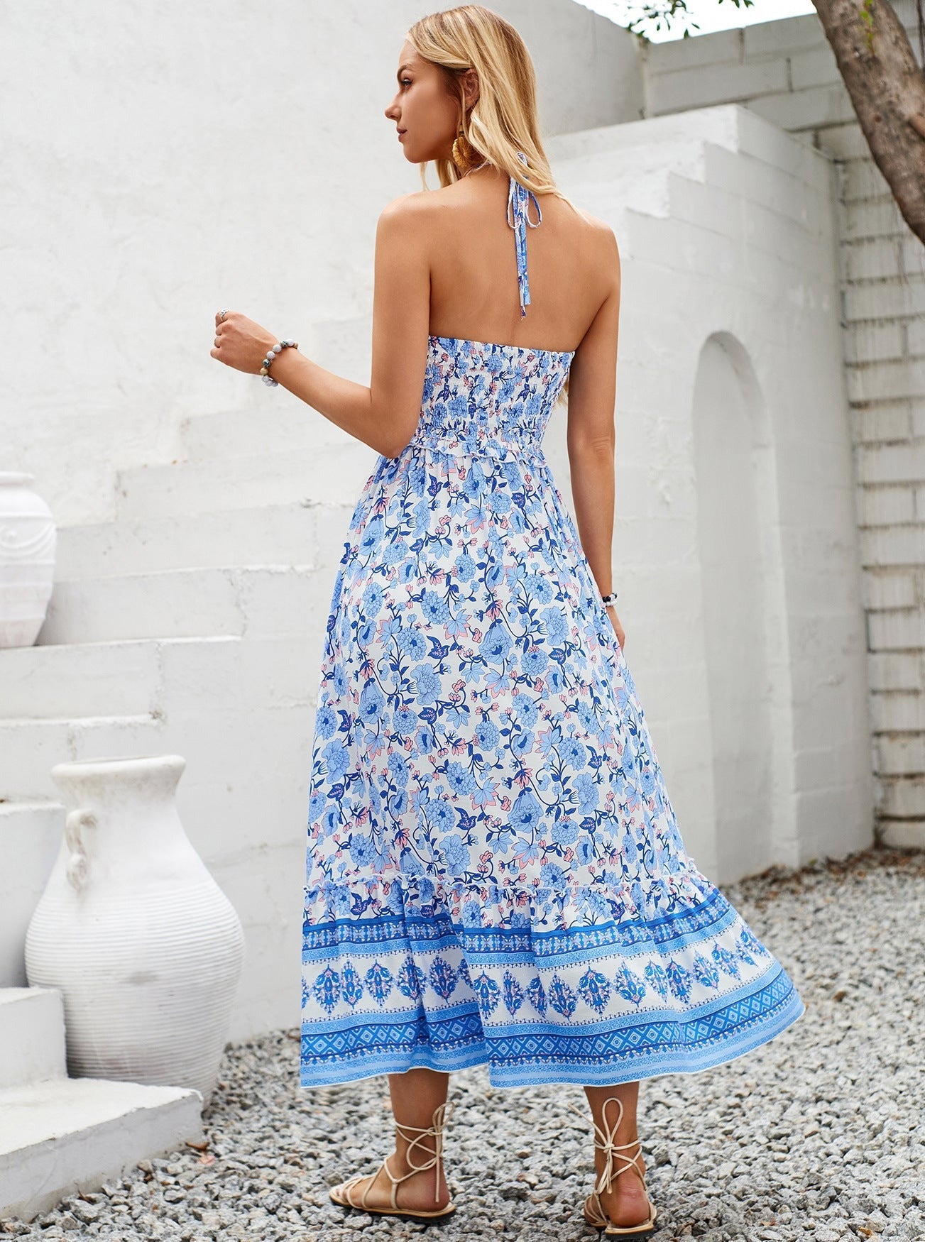 Floral Bohemian Printed Sexy Sleeveless Dress