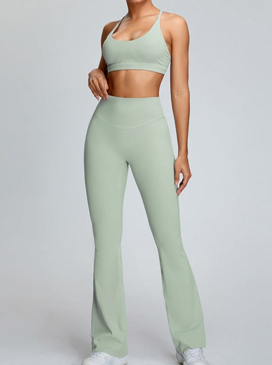 Green High-Waist Tummy Control Micro Large Yoga Pants