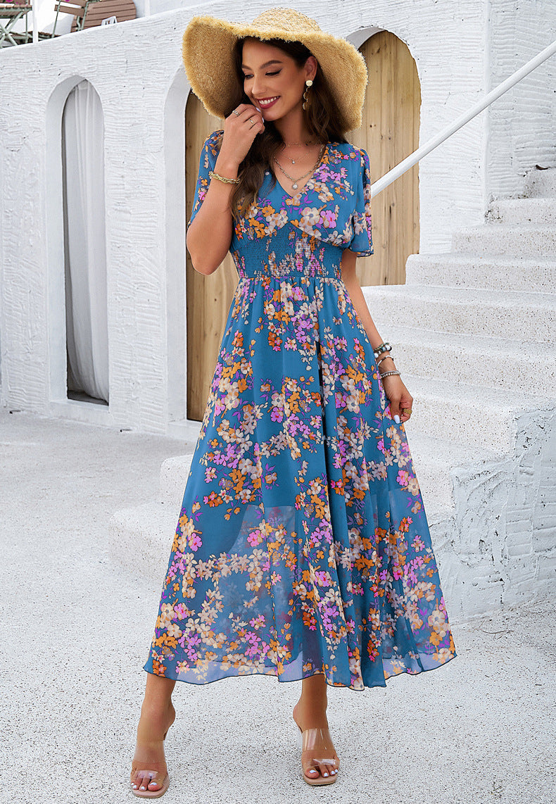 Floral Printed V-Neck Sundress