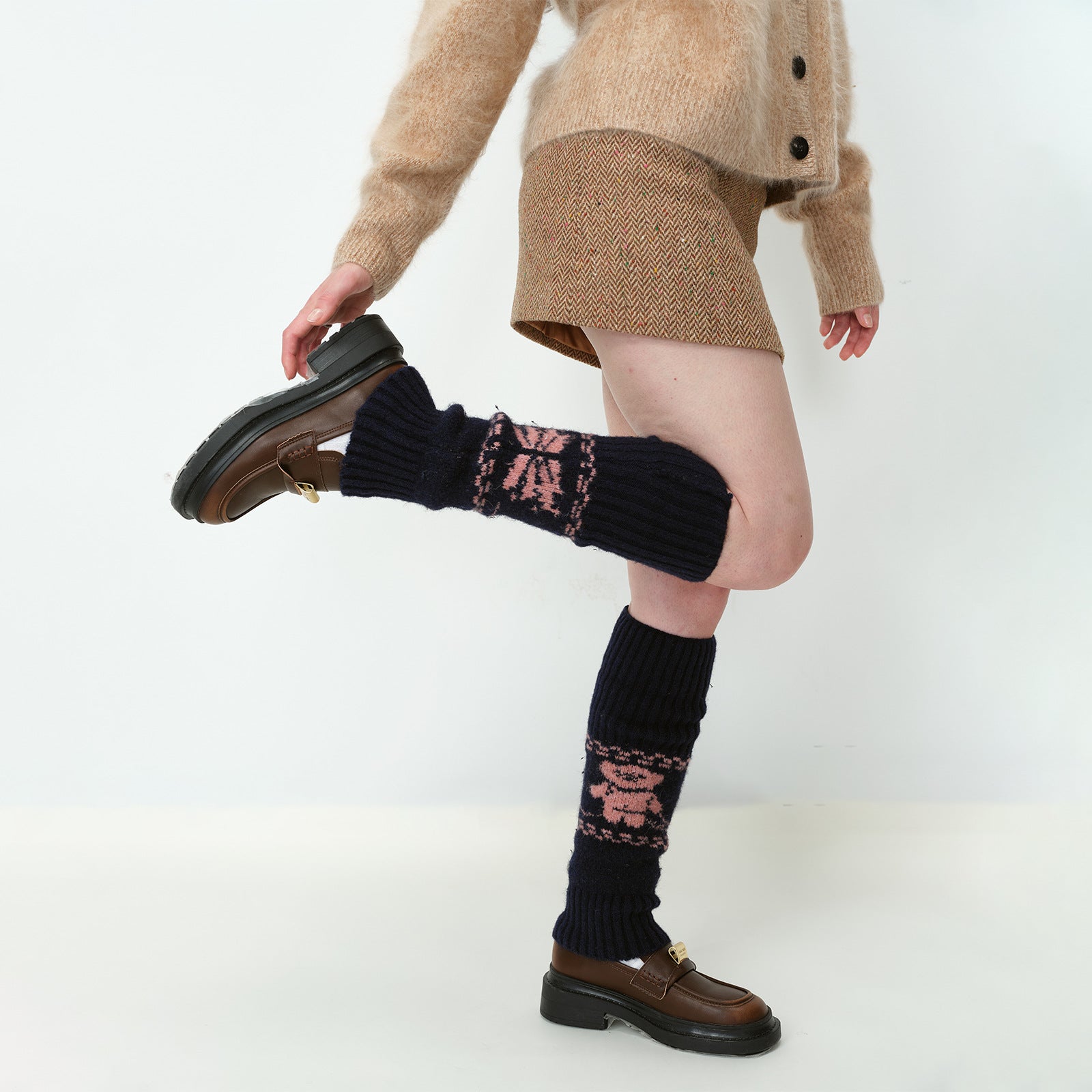 Cute Knitted Design Below Knee Wool Socks