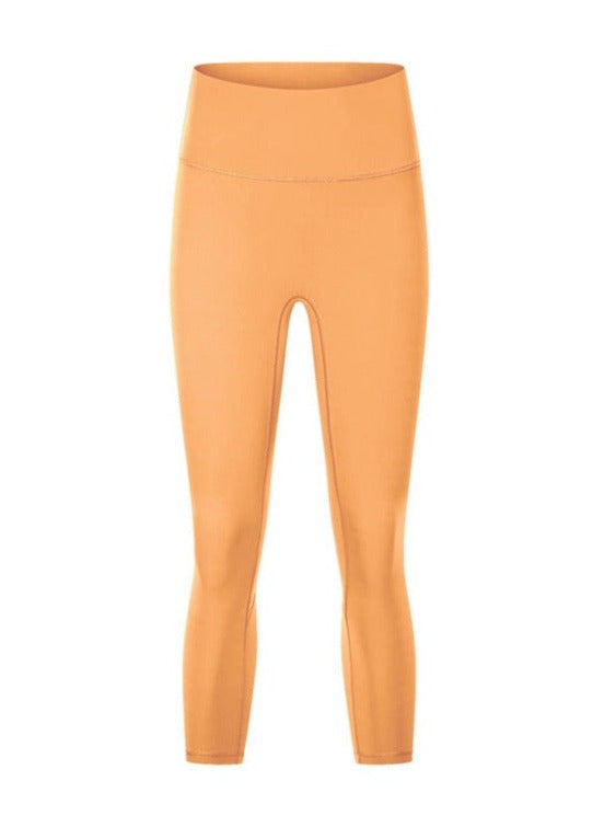 Orange Stretchable High Waist Exercise Yoga Pants