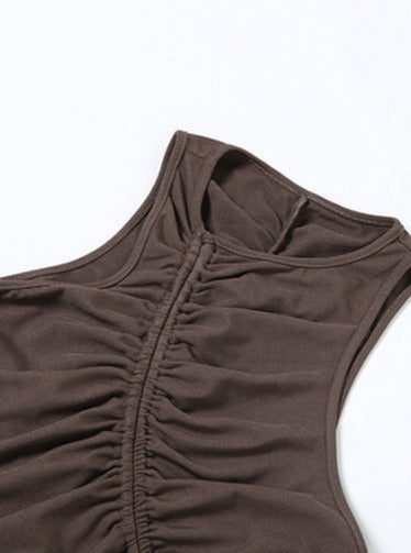 Y2K Damen Unordentliches ärmelloses Vintage Elegantes Minikleid 