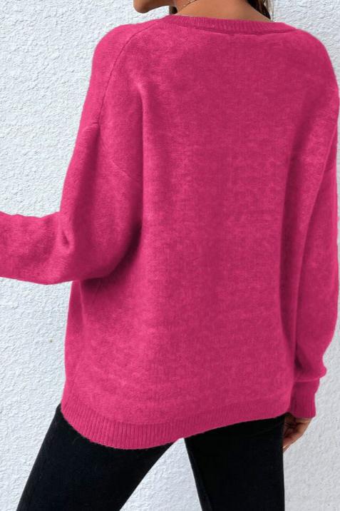 Rosafarbener, langärmliger Pullover mit Sternen-Print