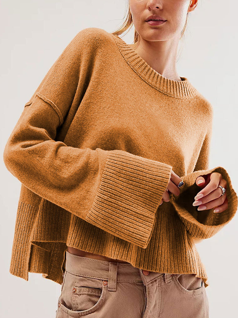 Oversize-Pullover für Damen, weicher Strickpullover mit weiten Ärmeln